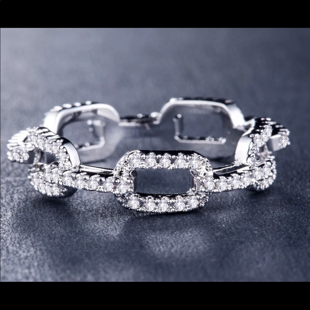 New Women’s 925 Silver Beautiful Diamond Eternity Ring